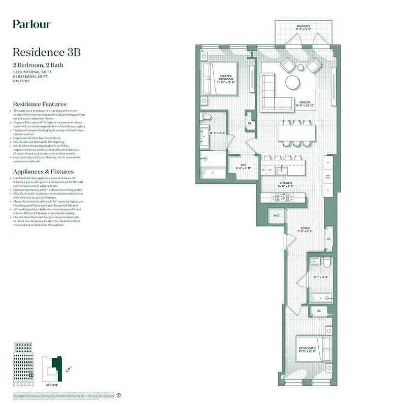 Floor plan of residence 3B