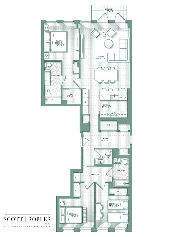 Floor plan of residence 4B