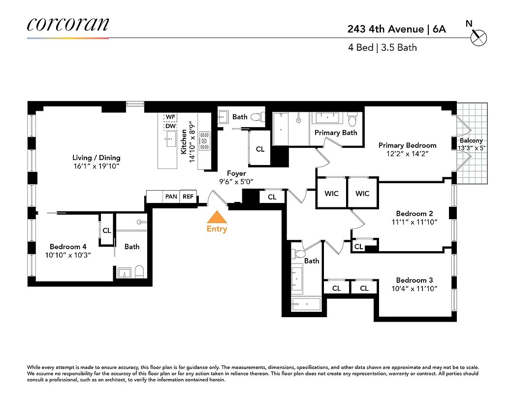 Typical A-line floor plan, shown: residence 6A