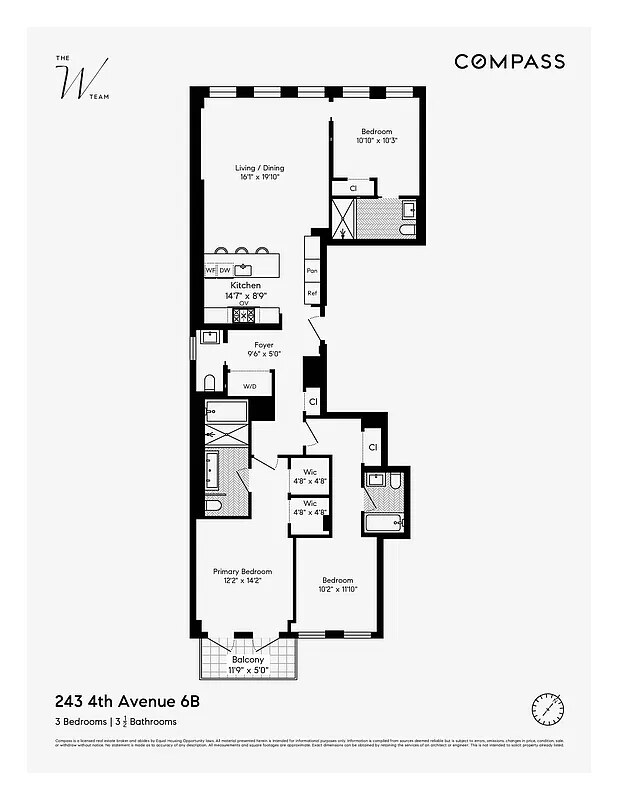 Typical B-line floor plan, shown: residence 6B