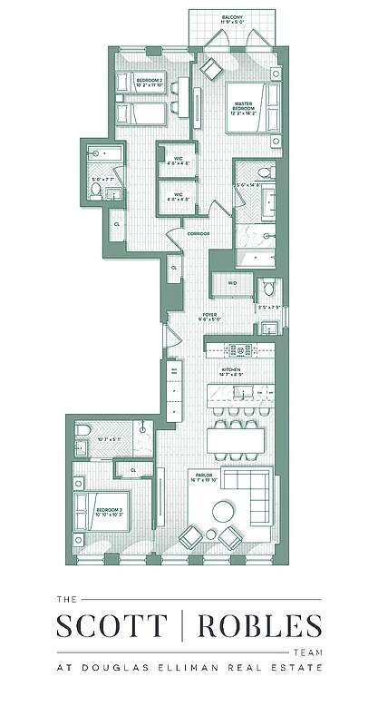 Floor plan of residence 9B
